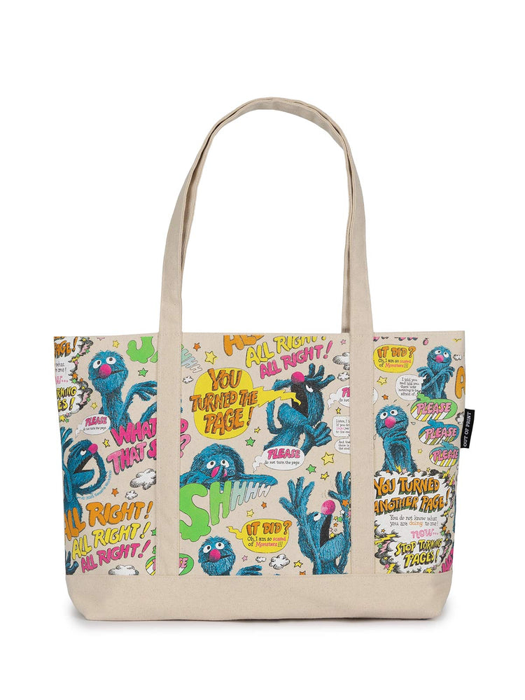 The Monster at the End of This Book Large Zippered Tote Bag